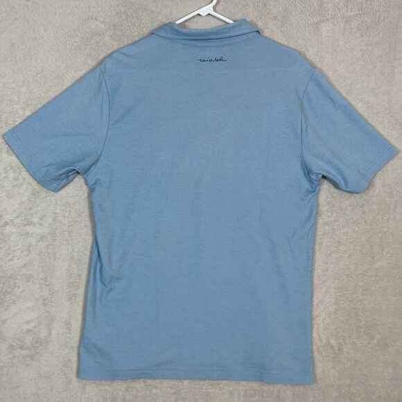 Travis Mathew Polo‎ Shirt Mens Medium Blue Golf Stretch Performance Pocket - Picture 6 of 7